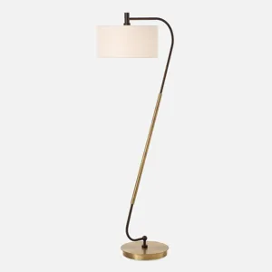 Irwin Curved Brass Floor Lamp