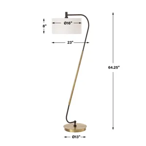 Irwin Curved Brass Floor Lamp