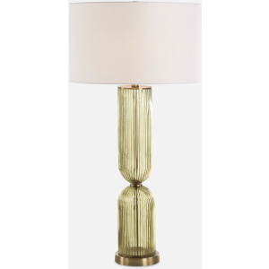 Mirah Olive Glass Table Lamp