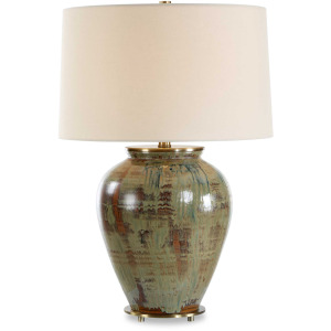 Olisa Brown Green Table Lamp