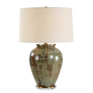 Olisa Brown Green Table Lamp