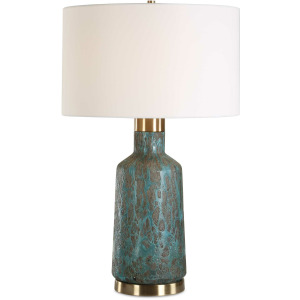 Dauphine Cracked Teal Table Lamp