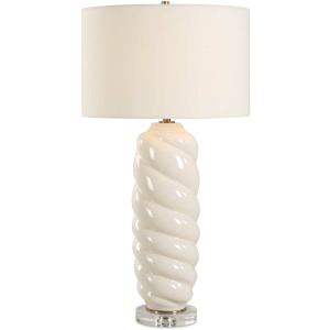 Anneli White Swirl Table Lamp