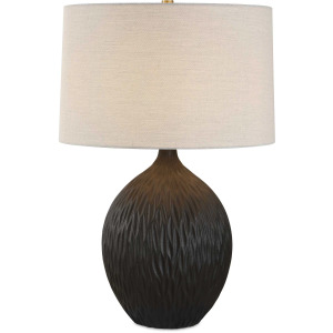 Levee Satin Black Table Lamp