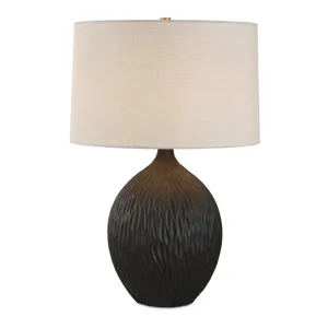 Levee Satin Black Table Lamp