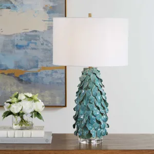 Mina Teal Blue Table Lamp