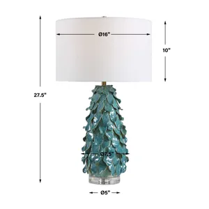 Mina Teal Blue Table Lamp