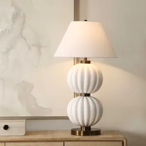 Irena White Sphere Table Lamp