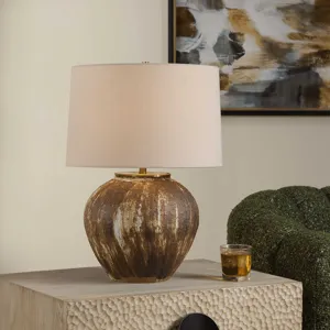 McKinley Textured Brown Table Lamp