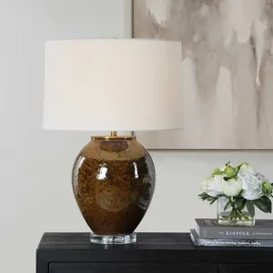 Rye Glazed Brown Table Lamp