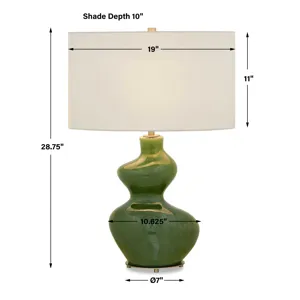 Esall Dark Green Table Lamp
