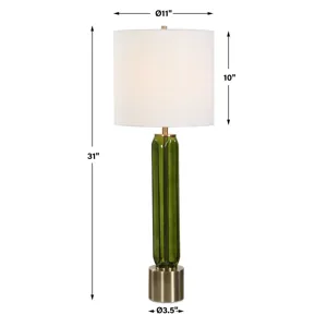 Aspis Green Glass Table Lamp