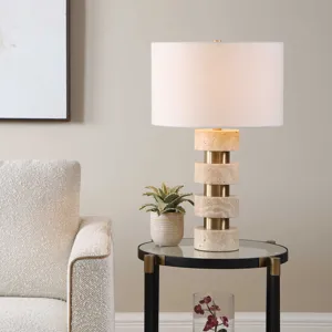Makani Travertine Table Lamp