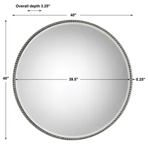 Stefania Beaded Round Mirror