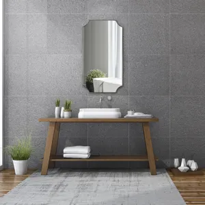 Lennox Nickel Scalloped Corner Mirror