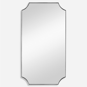 Lennox Nickel Scalloped Corner Mirror