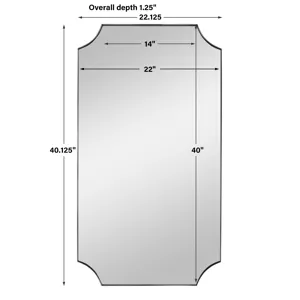 Lennox Nickel Scalloped Corner Mirror