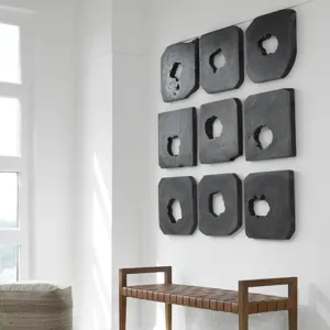 Bahati Ebony Wood Wall Art, S/9