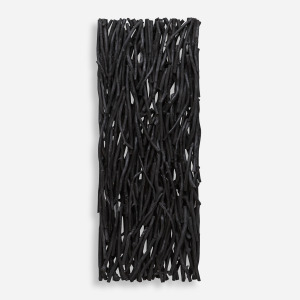 Gathered Teak Black Wood Wall Decor