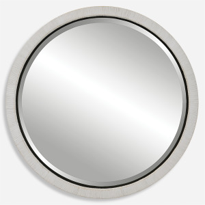 Granada Whitewash Round Mirror