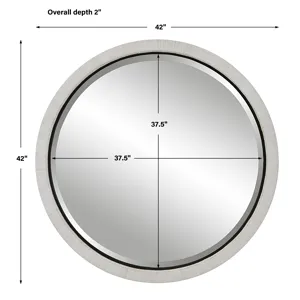 Granada Whitewash Round Mirror