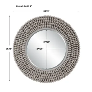 Portside Round Gray Mirror