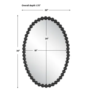 Serna Black Oval Mirror