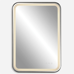 Crofton Lighted Black Vanity Mirror