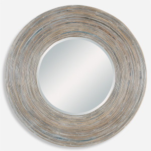 Vortex White Washed Round Mirror