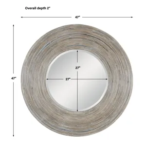 Vortex White Washed Round Mirror