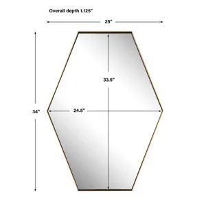 Ankara Brass Hexagon Mirror