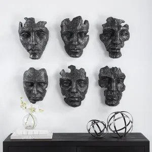 Self-Portrait Metallic Wall Decor, Set/6