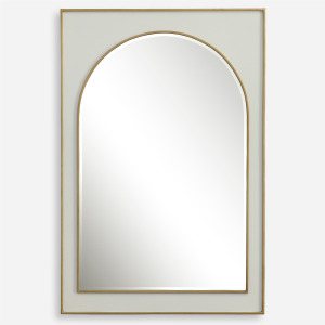 Crisanta Gloss White Arch Mirror