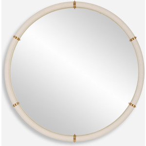 Cyprus White Round Mirror