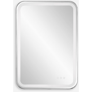 Crofton Lighted Nickel Vanity Mirror