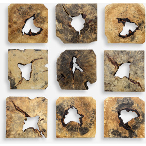 Bahati Wood Wall Decor In Natural, S/9