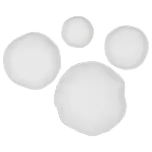 Lucky Coins White Metal Wall Bowls, S/4