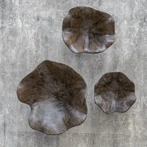 Two Wood Wall Decor In Mocha, S/3