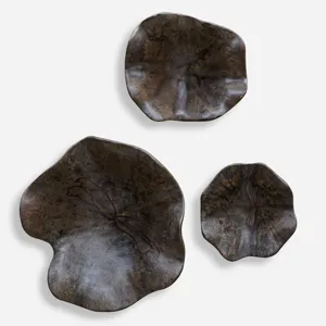 Two Wood Wall Decor In Mocha, S/3