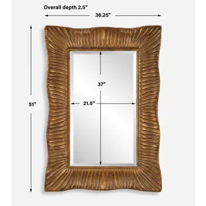 Emerson Scalloped Antique Gold Mirror