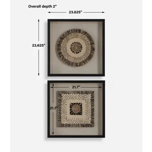 Intertwine Knit Paper Shadow Box, S/2
