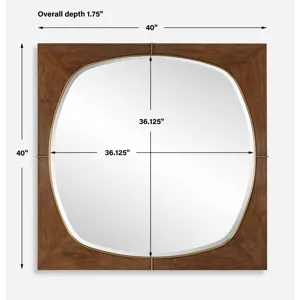 Garonne Square Walnut Mirror