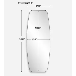 Caspian Curved Black Dressing Mirror