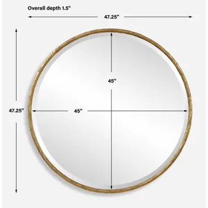 Sutton Aged Gold Round Mirror
