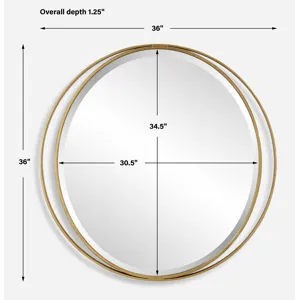 Rhodes Gold Round Mirror