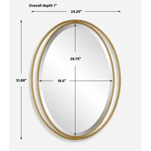 Rhodes Gold Oval Mirror