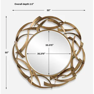 Cutting Edge Bronze Round Mirror