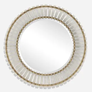 Denali Textured Glass Round Mirror