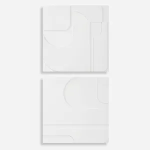Contours White Wall Decor, S/2