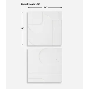 Contours White Wall Decor, S/2